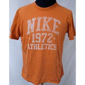 Nike Athletics 1972 Mens Large Orange Spellout Swoosh Logo Regualr Fit T-Shirt